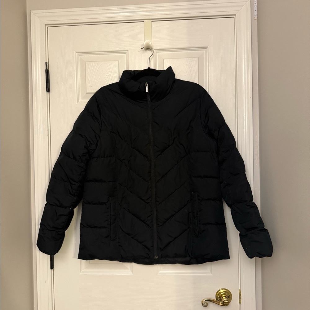 Lands' End Black Quilted Puffer Jacket